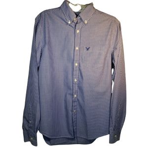 American Eagle Outfitters blue & white striped men's shirt size m